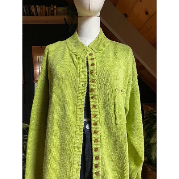 Vintage Green Cardigan Knit - Picture 2 of 5